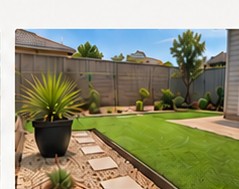 Modest backyard landscaping